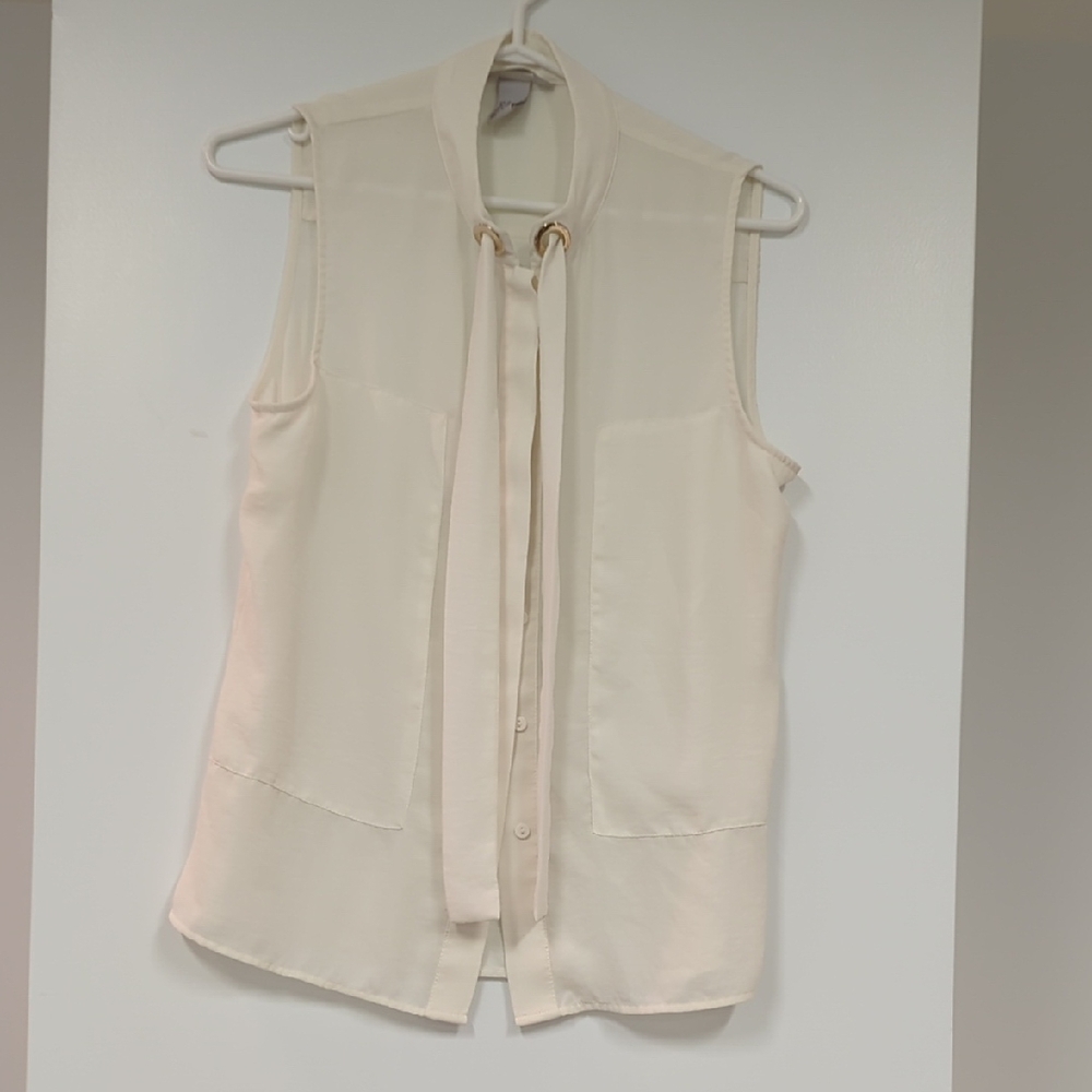 Elegant Cream Sleeveless Blouse